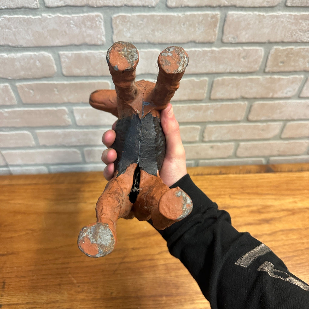 Antique Cast Iron Dog Doorstop Wire Haired Airedale Fox Terrier 8" Hubley