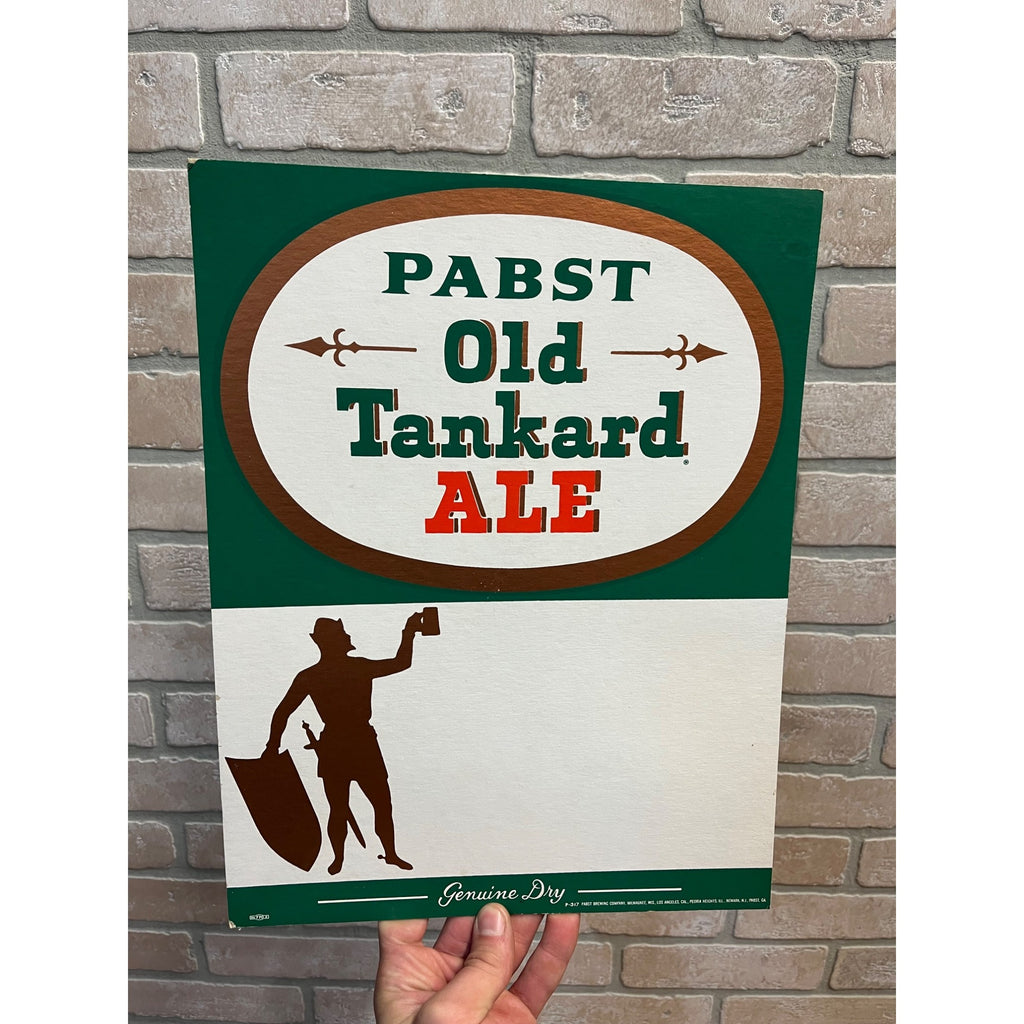 Vintage Pabst Old Tankard Ale Advertising Bar Backbar Easelback Sign Milwaukee