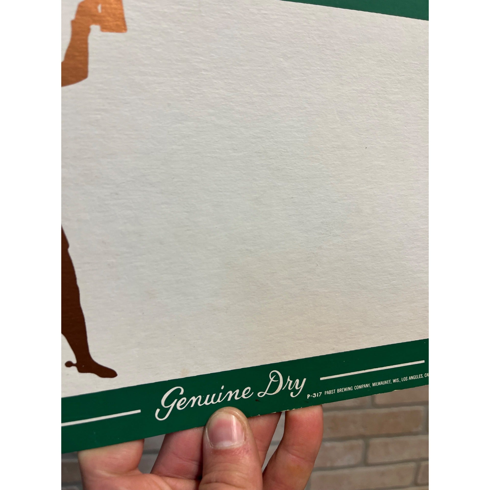 Vintage Pabst Old Tankard Ale Advertising Bar Backbar Easelback Sign Milwaukee