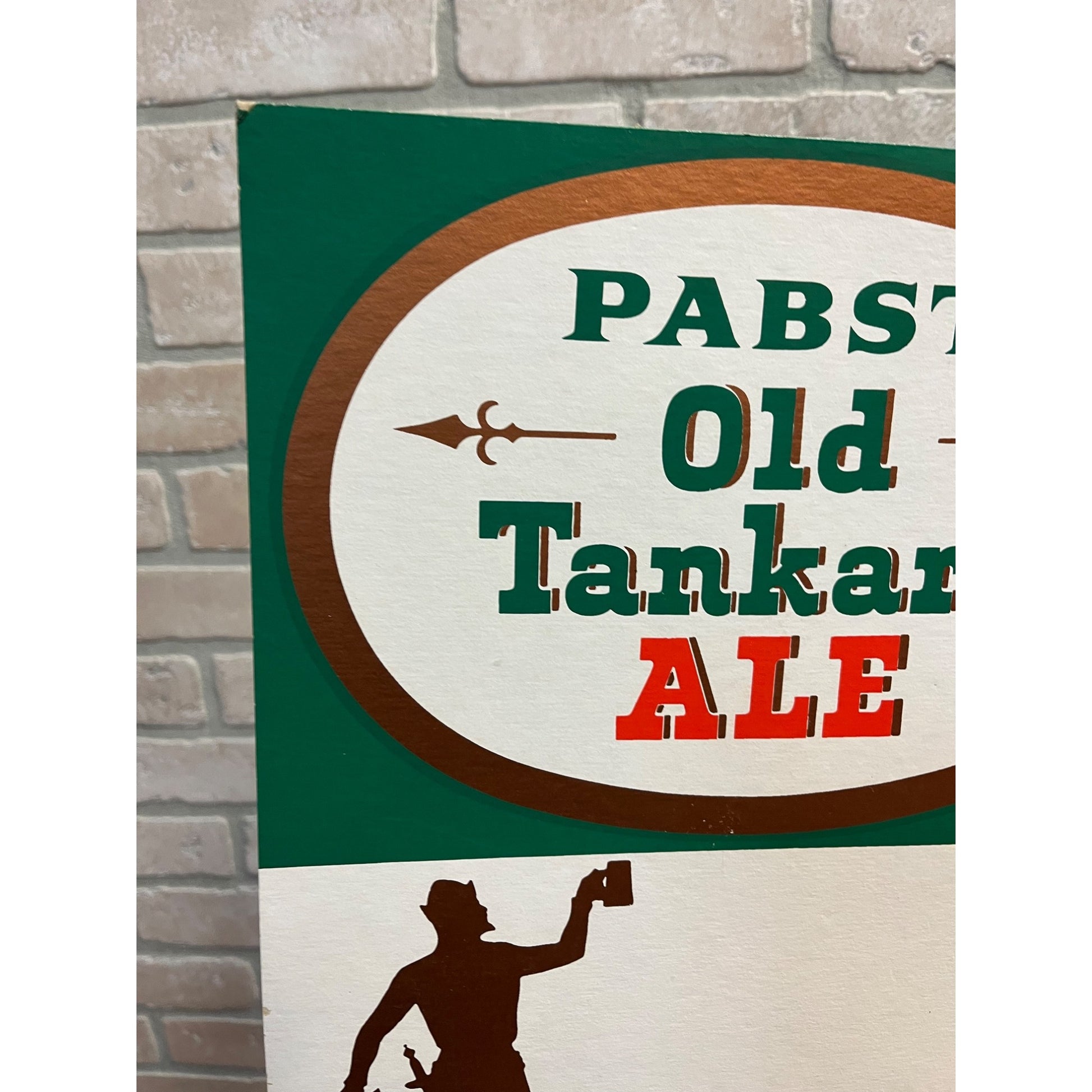 Vintage Pabst Old Tankard Ale Advertising Bar Backbar Easelback Sign Milwaukee