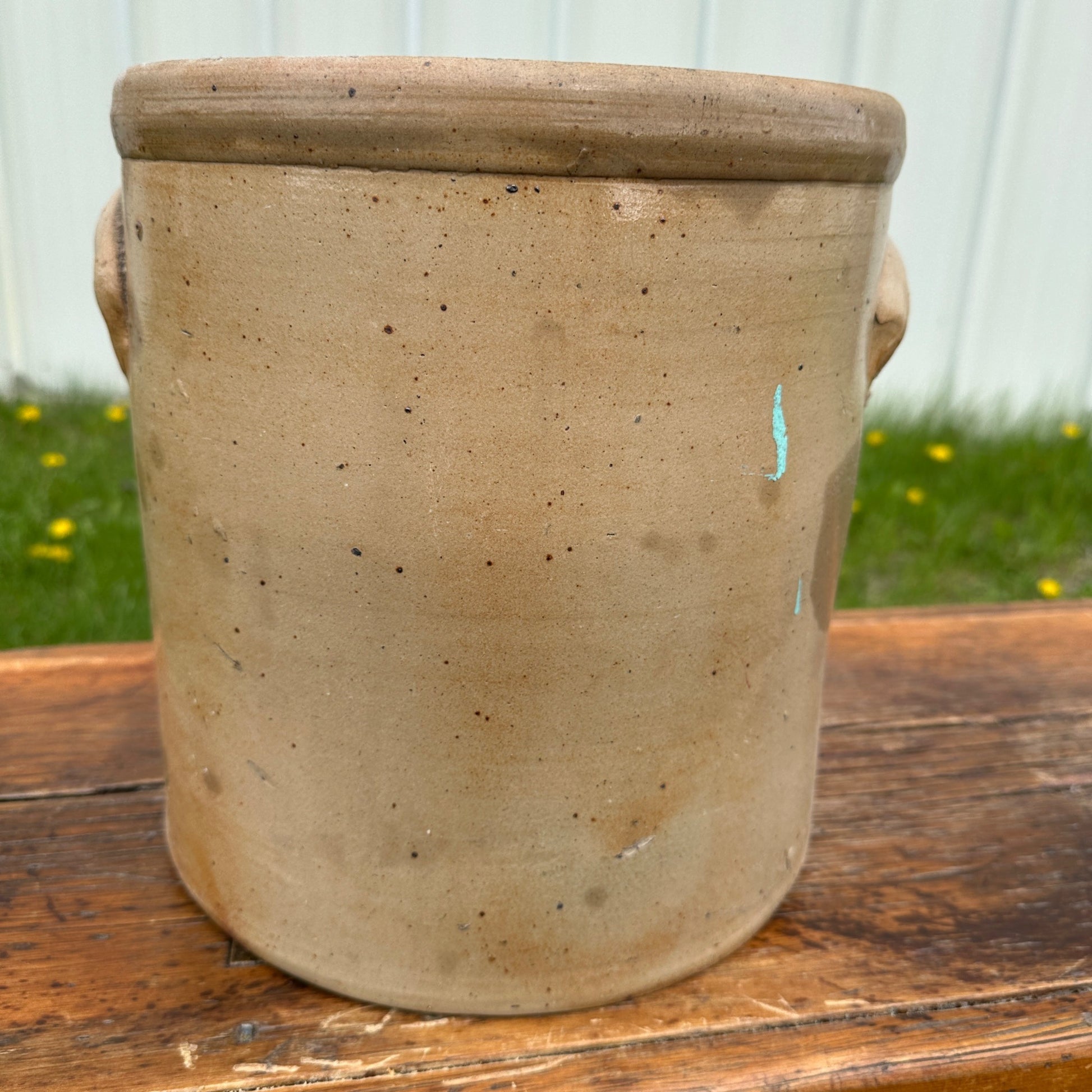 Antique 3 Gallon L.M. Pierron Milwaukee Stoneware Crock Salt Glaze