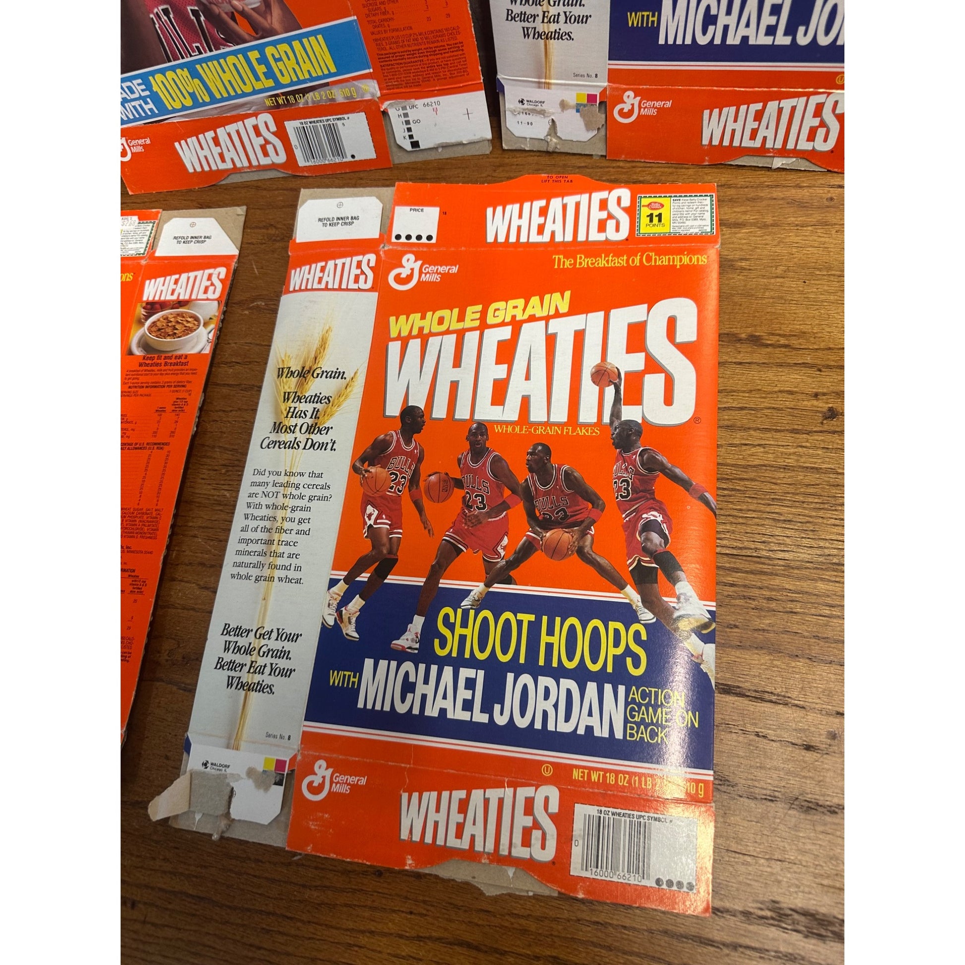 Vintage 1990s Wheaties Michael Jordan Chicago Bulls Empty Boxes Lot (5)