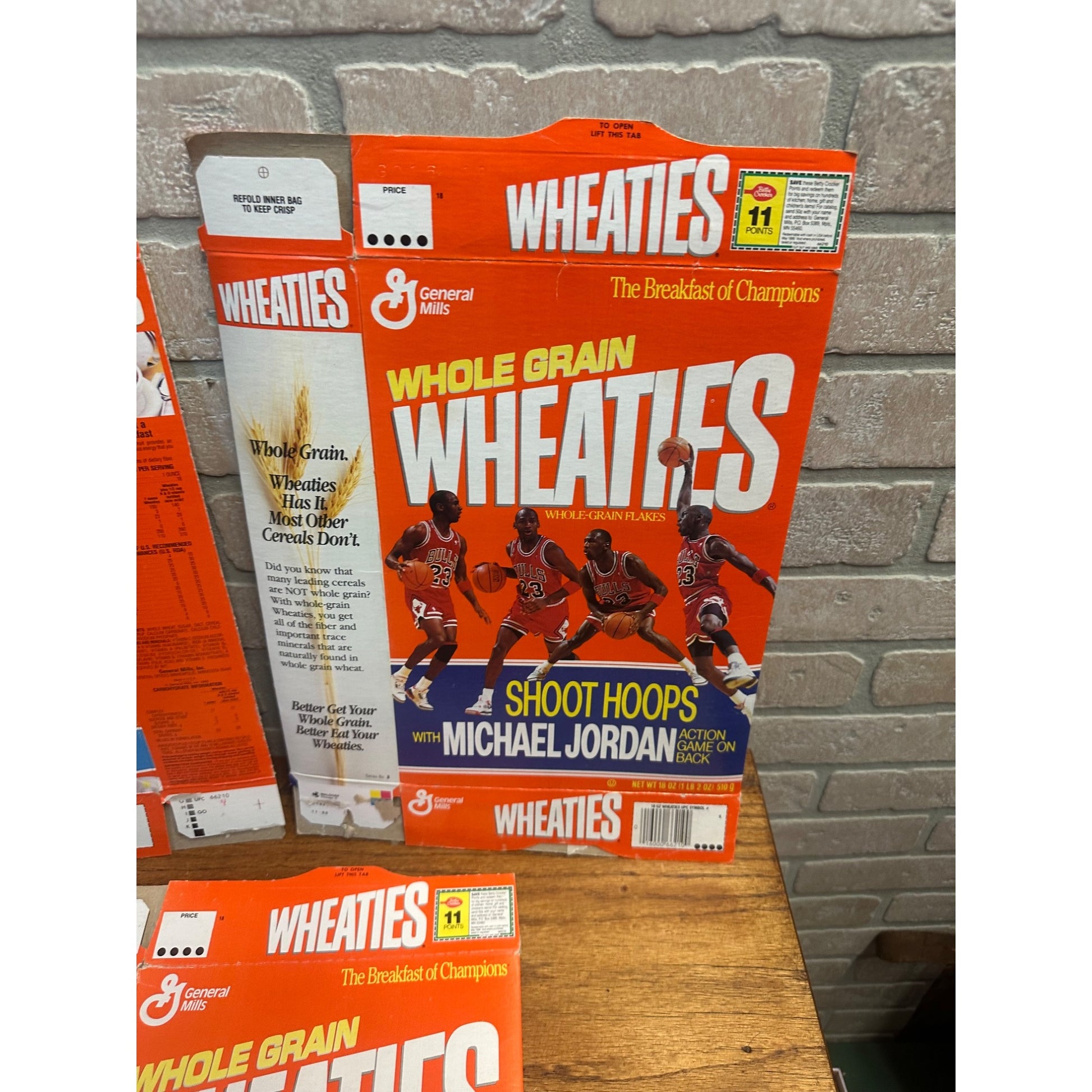 Vintage 1990s Wheaties Michael Jordan Chicago Bulls Empty Boxes Lot (5)