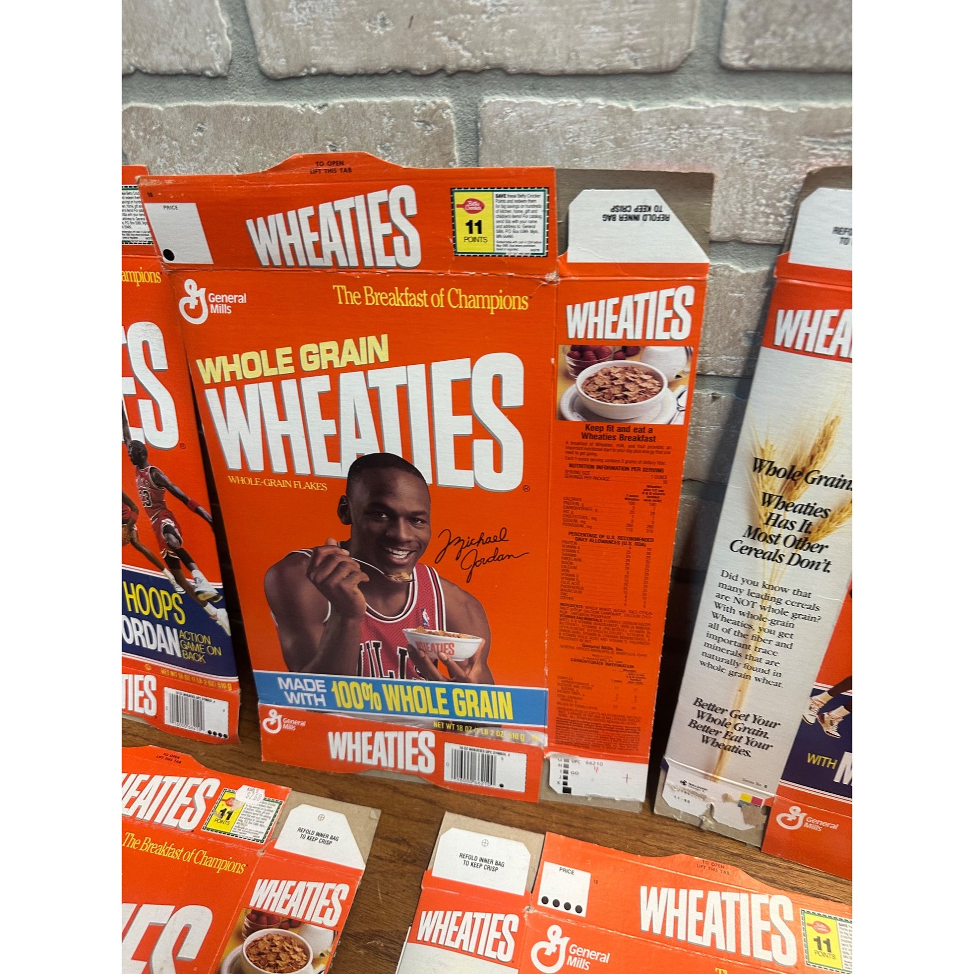 Vintage 1990s Wheaties Michael Jordan Chicago Bulls Empty Boxes Lot (5)