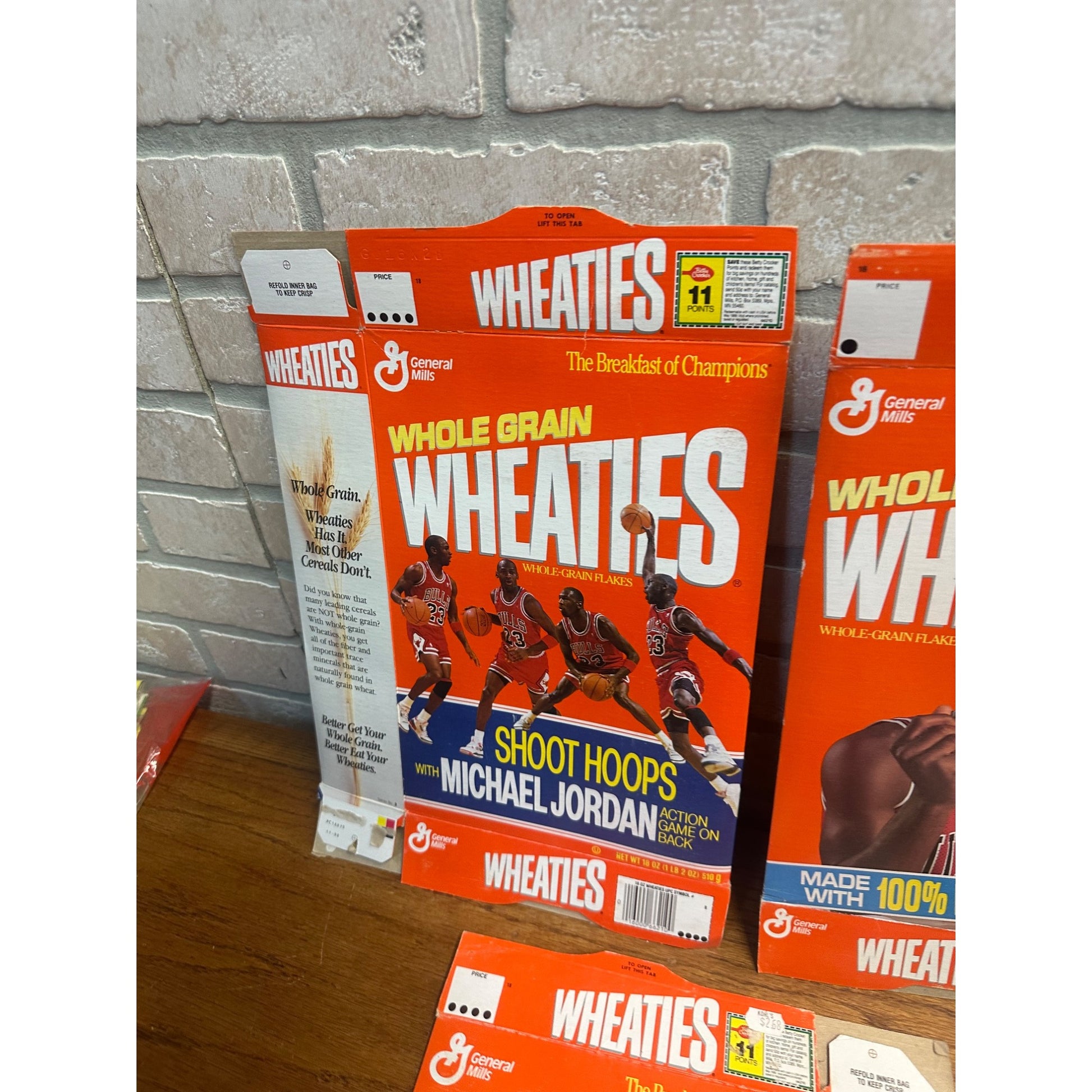 Vintage 1990s Wheaties Michael Jordan Chicago Bulls Empty Boxes Lot (5)