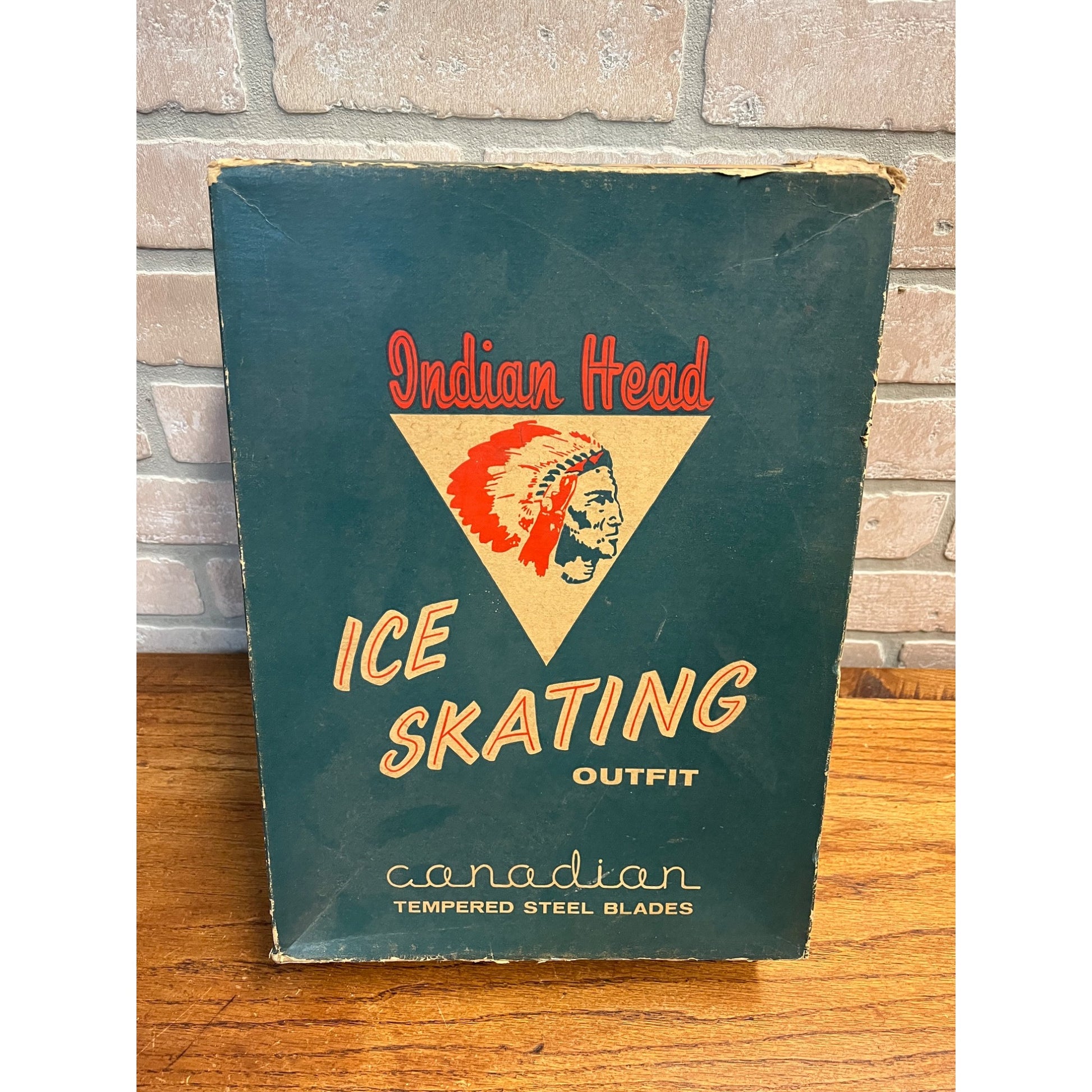 Vintage 1940s Indian Head Women's Ice Skating Outfit Figure Skates Box