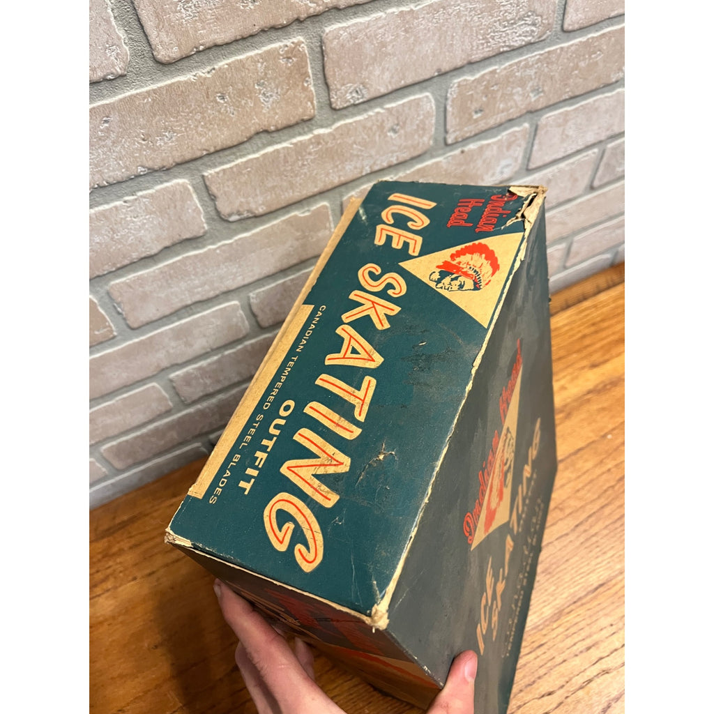 Vintage 1940s Indian Head Women's Ice Skating Outfit Figure Skates Box