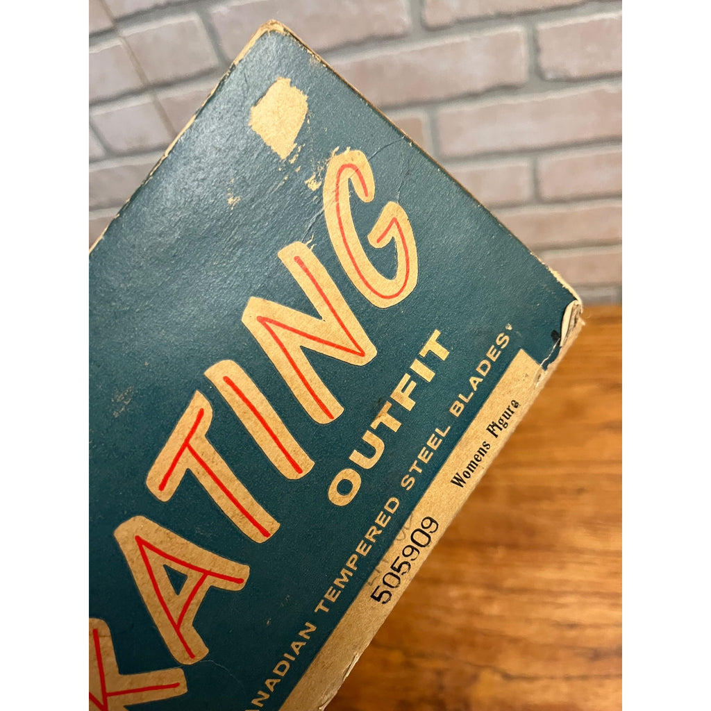 Vintage 1940s Indian Head Women's Ice Skating Outfit Figure Skates Box