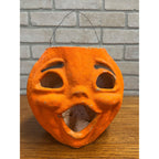 Vintage Halloween LARGE 8" Jack O' Lantern Paper Mache Pulp JOL