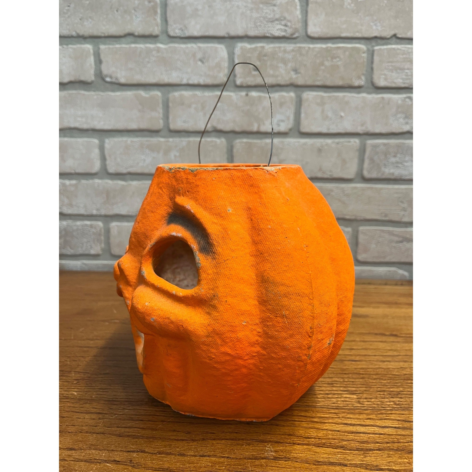 Vintage Halloween LARGE 8" Jack O' Lantern Paper Mache Pulp JOL