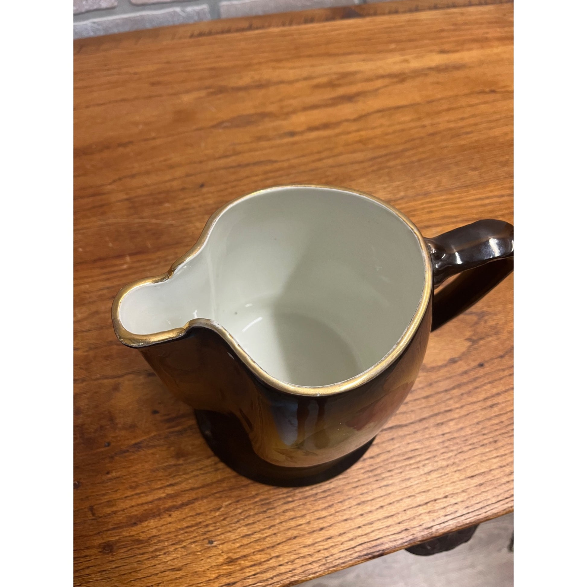 Antique Warwick Ioga Beer Cider Pitcher - Priest Monk Friar 7" Tall