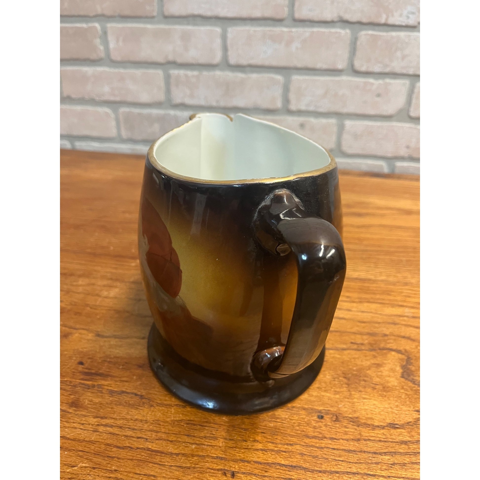 Antique Warwick Ioga Beer Cider Pitcher - Priest Monk Friar 7" Tall