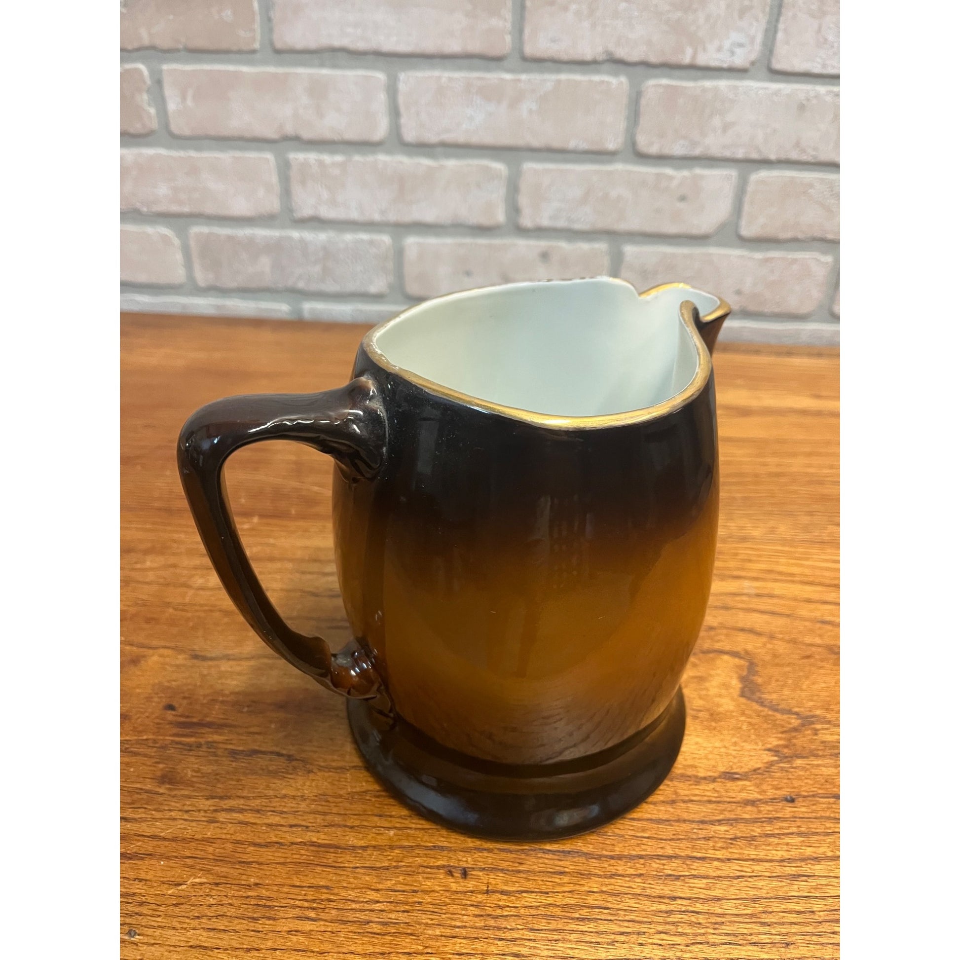 Antique Warwick Ioga Beer Cider Pitcher - Priest Monk Friar 7" Tall