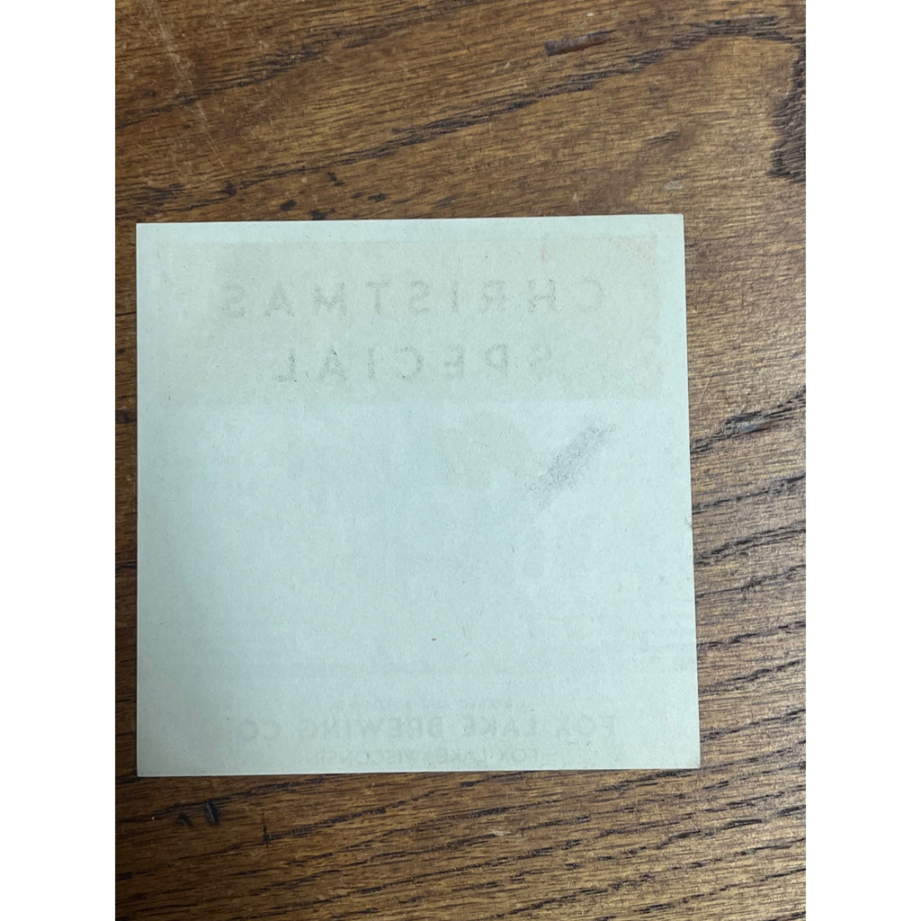 Vintage Fox Lake Brewing Co. Wisconsin Christmas IRTP Paper Beer Bottle Label 12oz