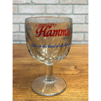 Vintage Hamm’s Beer Goblet Thumbprint Heavy Stemmed Schooner Glass 6" Barware