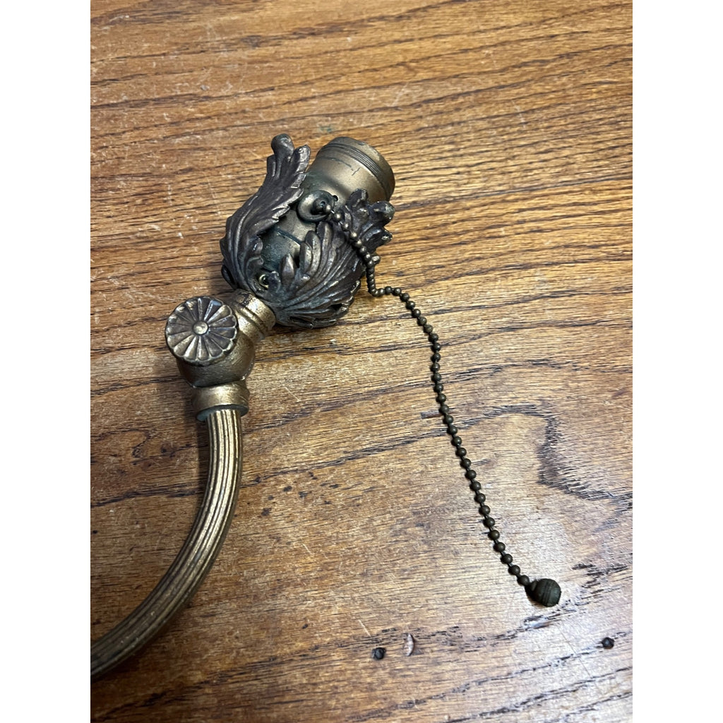 Antique Bridge Arm Floor Lamp Part Titling Socket Head Ornate Victorian 13"