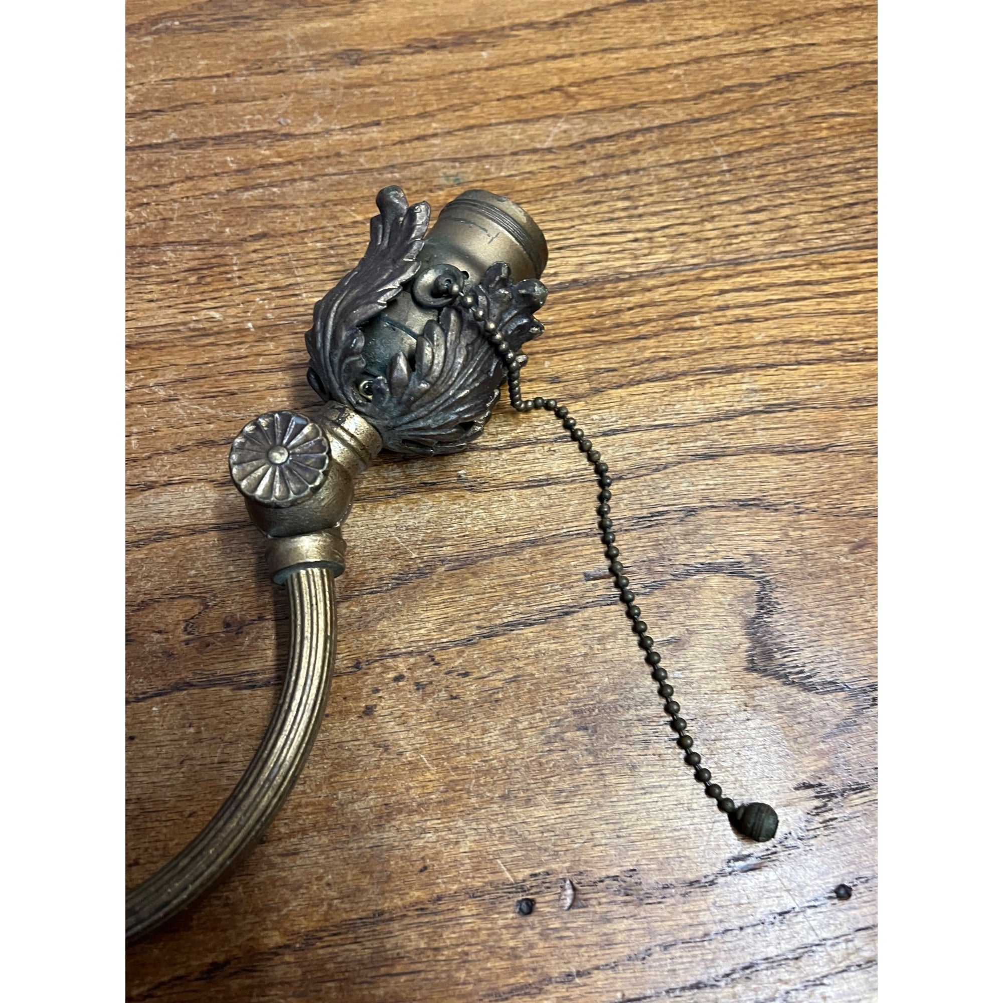Antique Bridge Arm Floor Lamp Part Titling Socket Head Ornate Victorian 13"