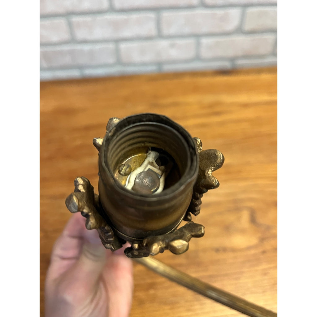 Antique Bridge Arm Floor Lamp Part Titling Socket Head Ornate Victorian 13"