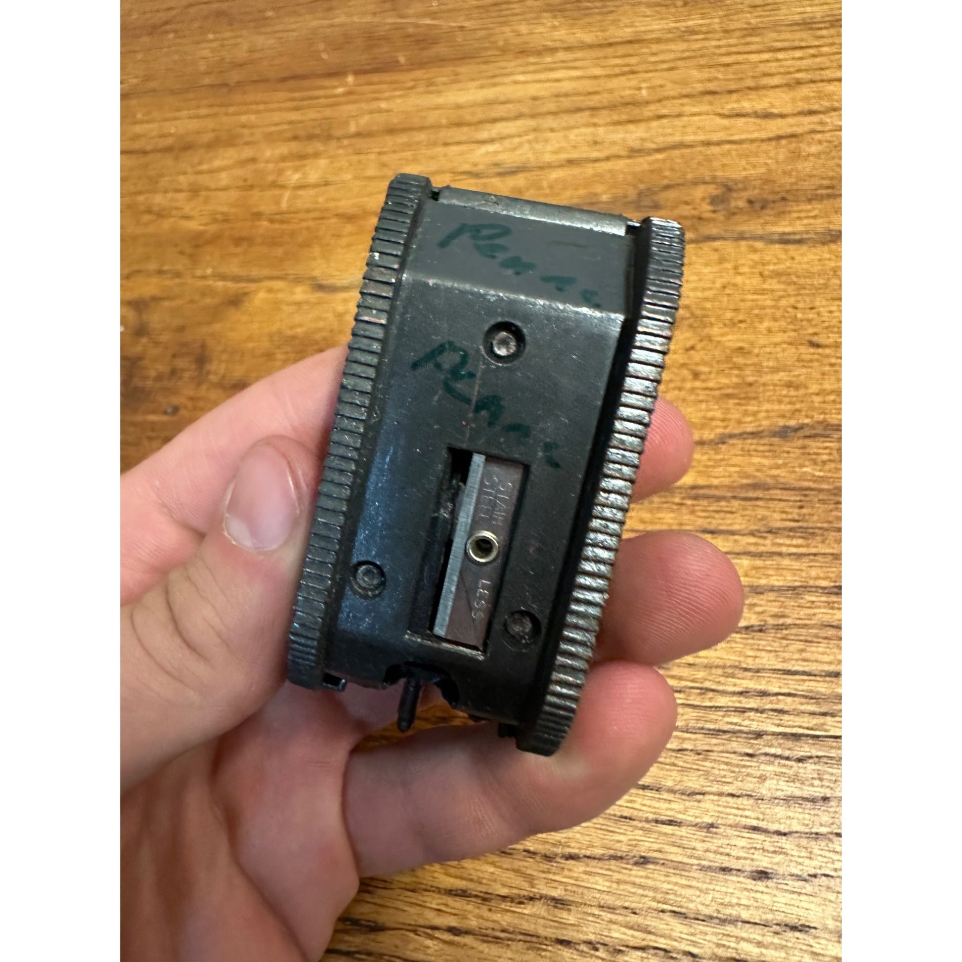 Vintage Metal Diecast Miniature Army Tank Pencil Sharpener Copper Flashed