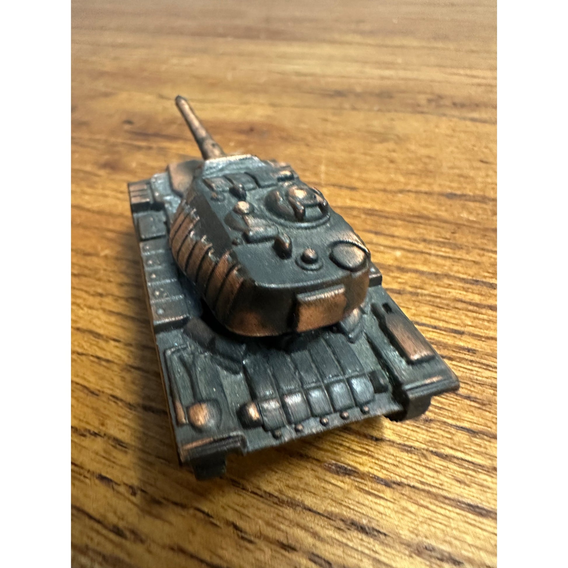 Vintage Metal Diecast Miniature Army Tank Pencil Sharpener Copper Flashed