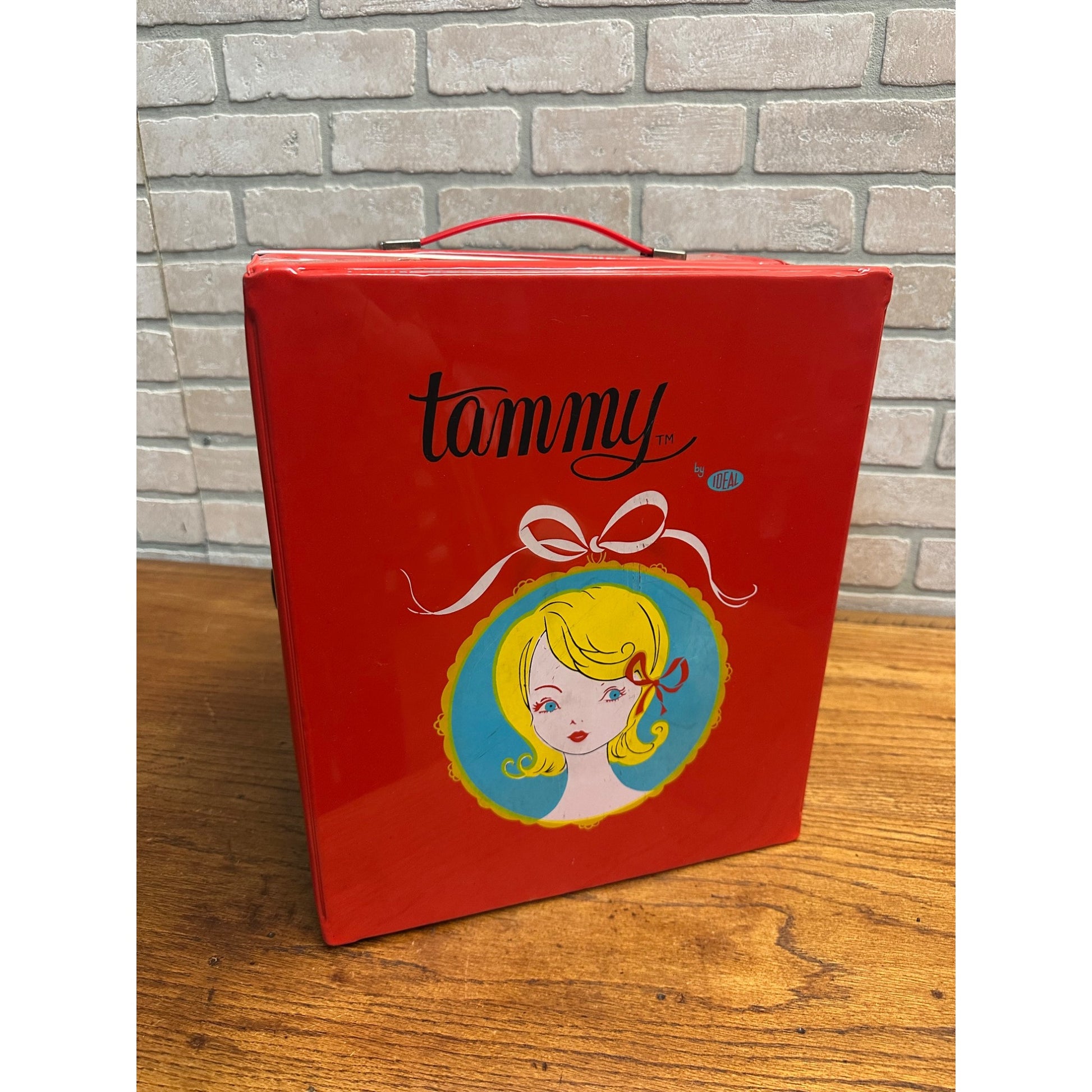 Vintage 1960s Ideal Toy Tammy Doll Red Vinyl Carrying Storage Case Travel Closet