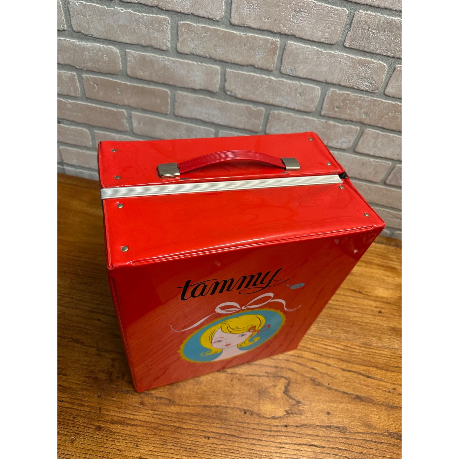 Vintage 1960s Ideal Toy Tammy Doll Red Vinyl Carrying Storage Case Travel Closet