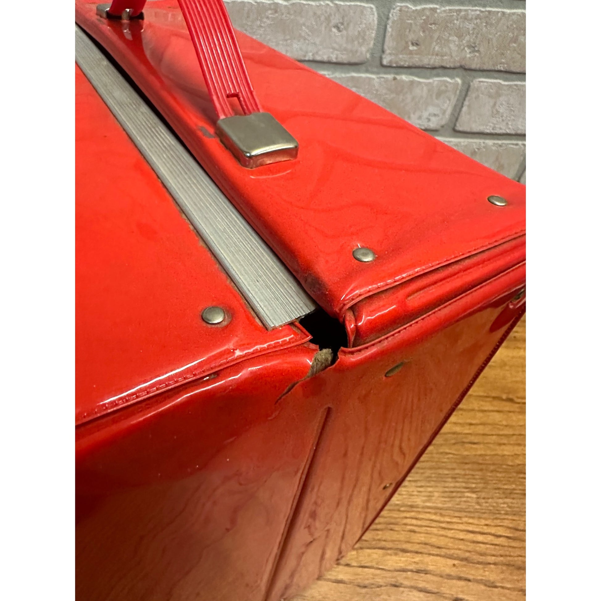 Vintage 1960s Ideal Toy Tammy Doll Red Vinyl Carrying Storage Case Travel Closet