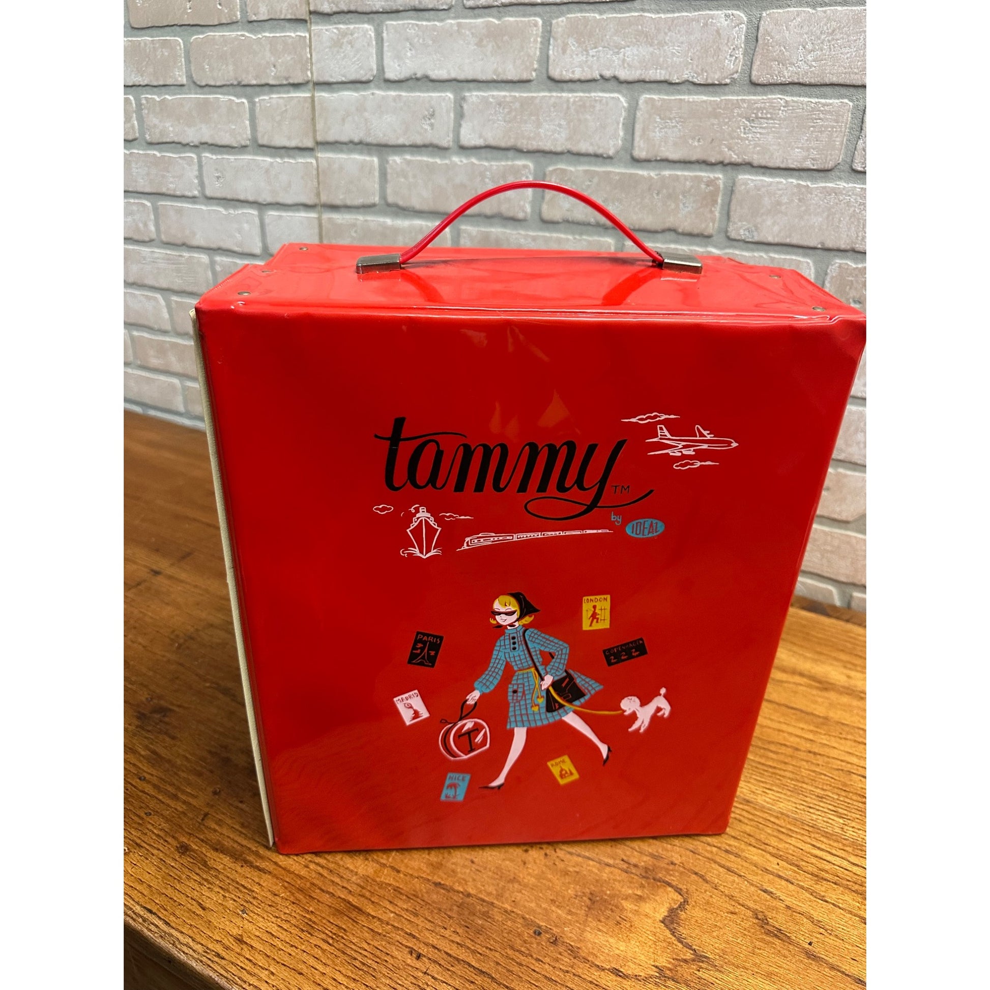 Vintage 1960s Ideal Toy Tammy Doll Red Vinyl Carrying Storage Case Travel Closet