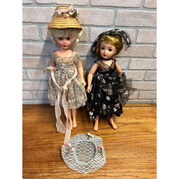 Vintage Miss Revlon Ideal Toy Co. Lot (2) Dolls Blonde 18" Black Dress Summer Floral Dress