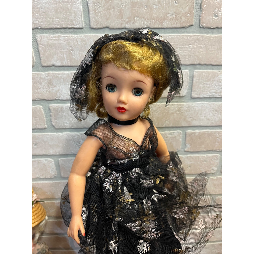 Vintage Miss Revlon Ideal Toy Co. Lot (2) Dolls Blonde 18" Black Dress Summer Floral Dress