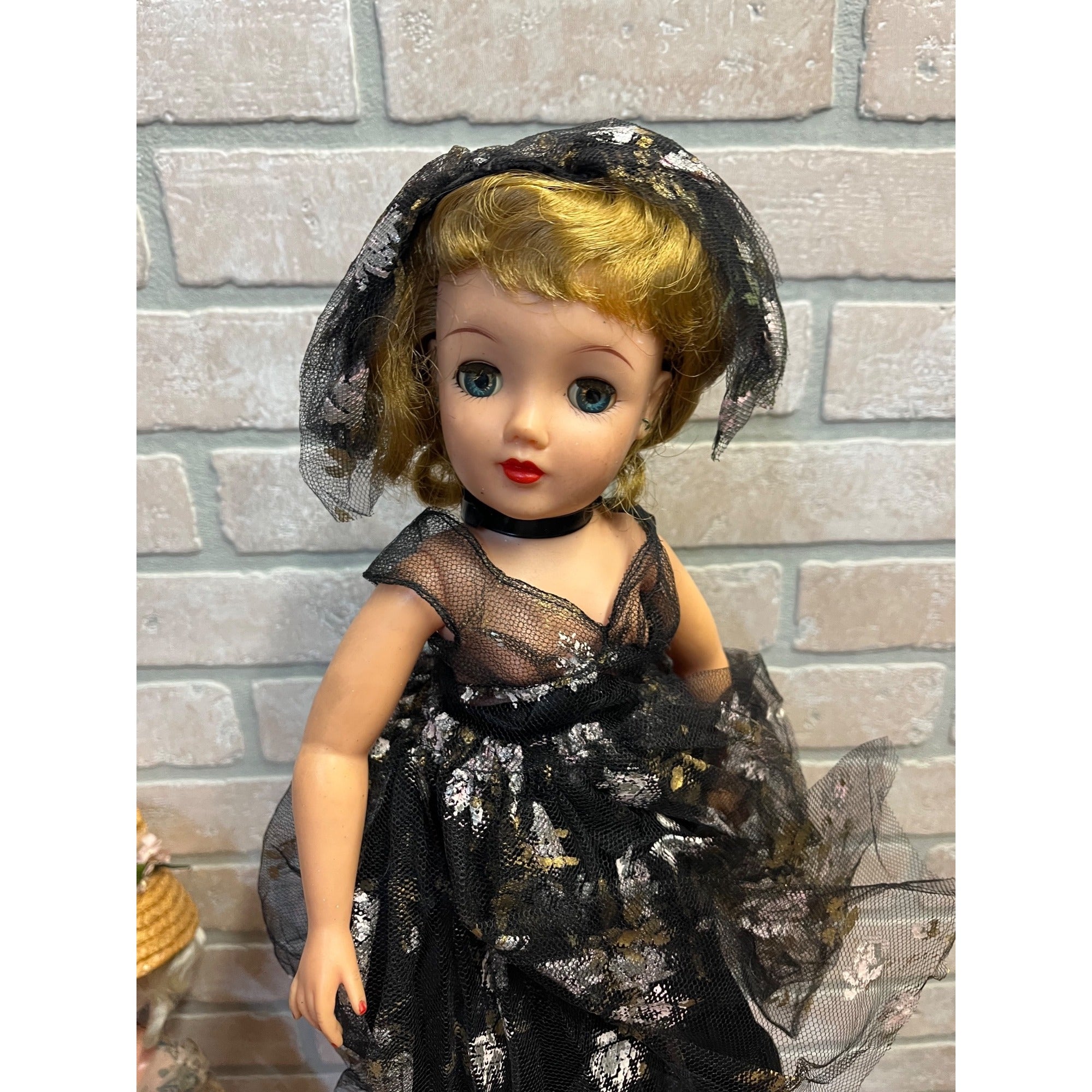 Vintage Miss Revlon Ideal Toy Co. Lot (2) Dolls Blonde 18" Black Dress Summer Floral Dress