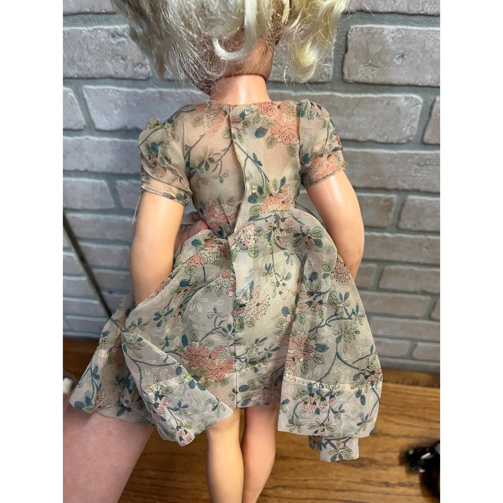 Vintage Miss Revlon Ideal Toy Co. Lot (2) Dolls Blonde 18" Black Dress Summer Floral Dress