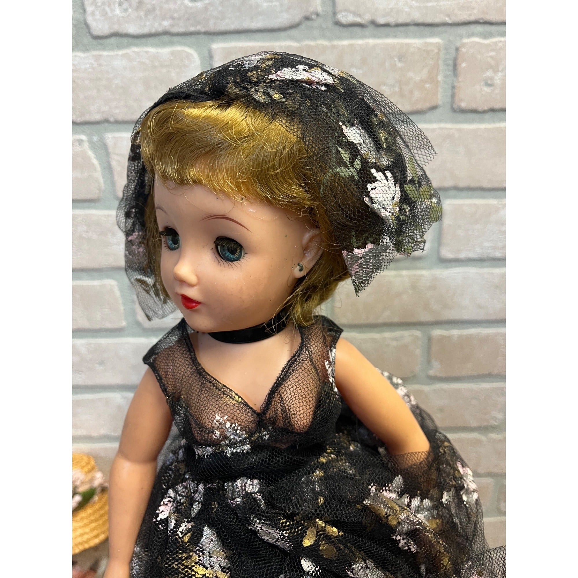 Vintage Miss Revlon Ideal Toy Co. Lot (2) Dolls Blonde 18" Black Dress Summer Floral Dress