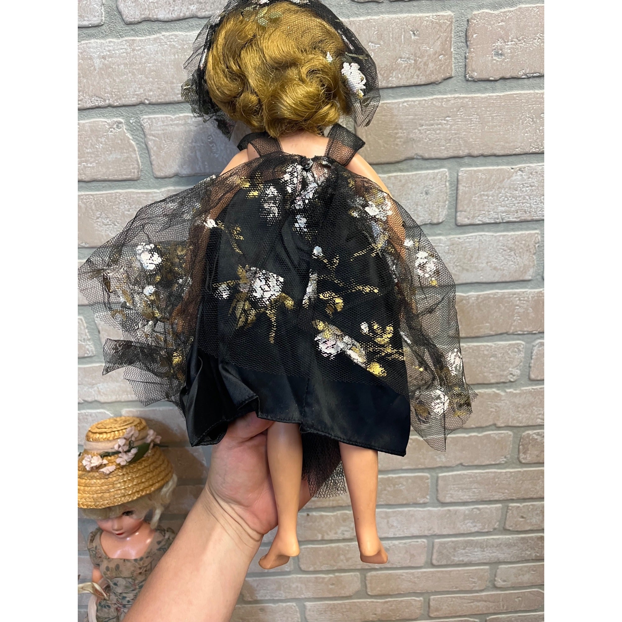 Vintage Miss Revlon Ideal Toy Co. Lot (2) Dolls Blonde 18" Black Dress Summer Floral Dress