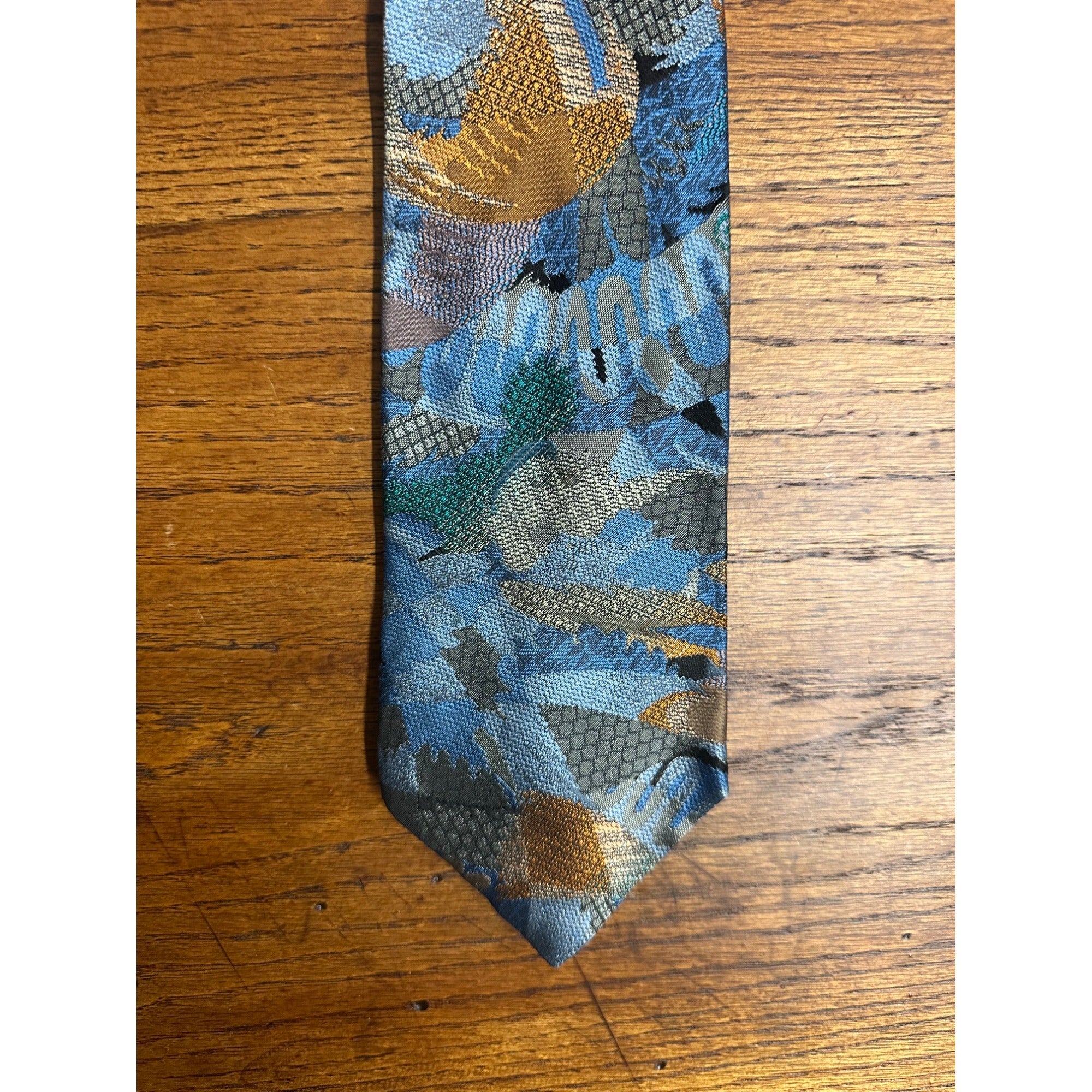 Vintage Gianni Versace Abstract Birds Men's Silk Neck Tie - Genuine 1980s-90s