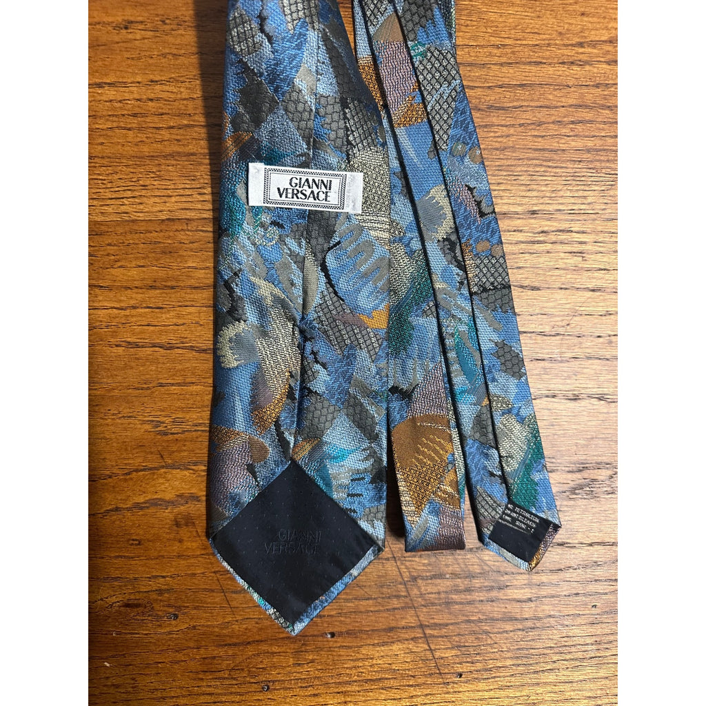 Vintage Gianni Versace Abstract Birds Men's Silk Neck Tie - Genuine 1980s-90s