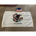 Vintage Annin NYL-GLO ILLINOIS FLAG 3x5' 100% polyester BALD EAGLE 1868 1818