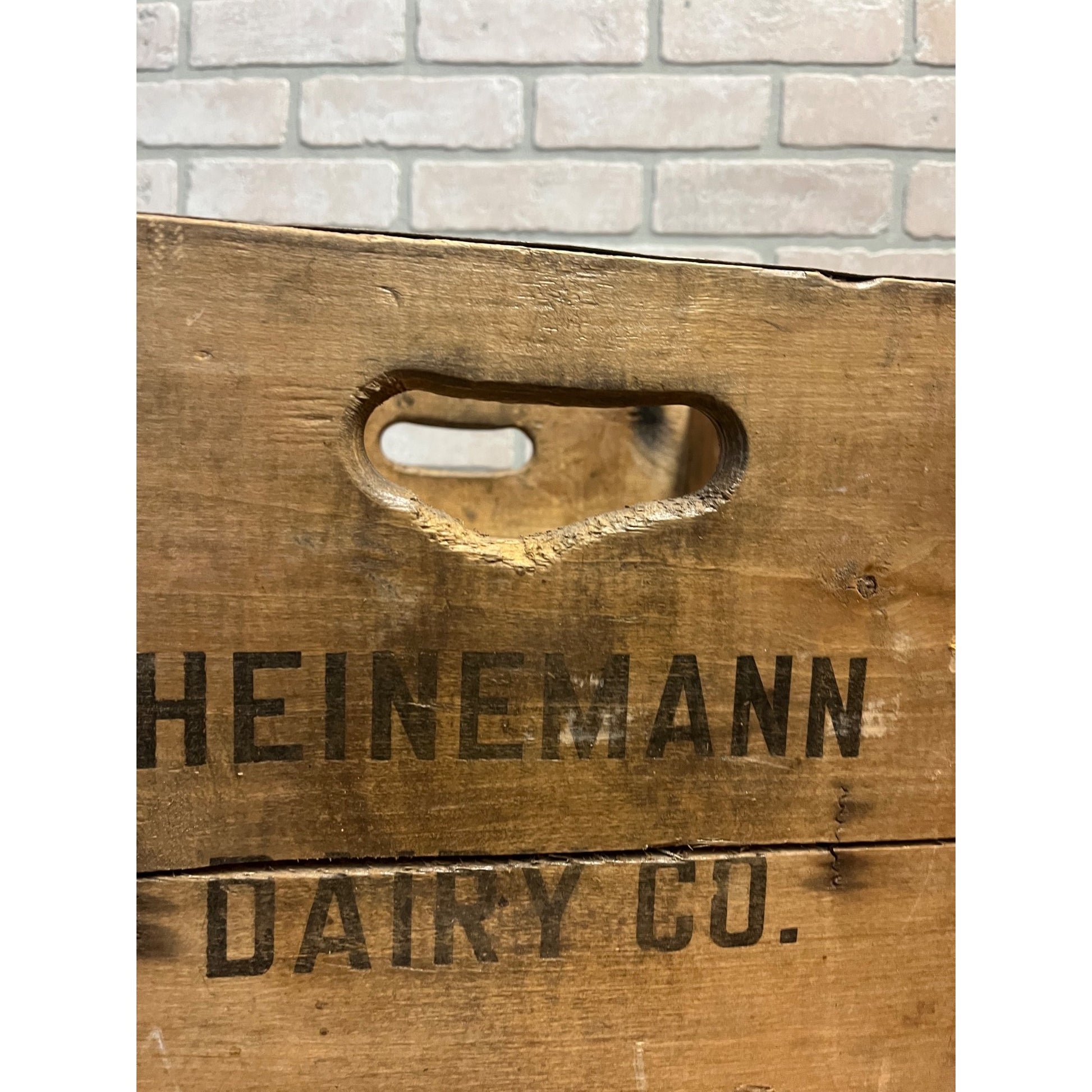 Vintage Heinemann Dairy Co Wooden Crate Kewaskum Wisconsin Milk Crate