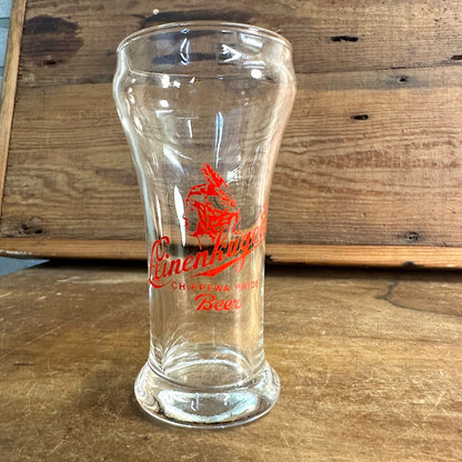 6" LEINENKUGEL BEER GLASS PILSNER TUMBLER CHIPPEWA PRIDE INDIAN MAIDEN