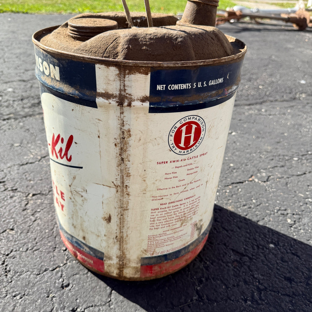VTG Harrison Oil Kwik Kil Cattle Spray Farm Oil Can 5 Gallon Milwaukee Wisconsin
