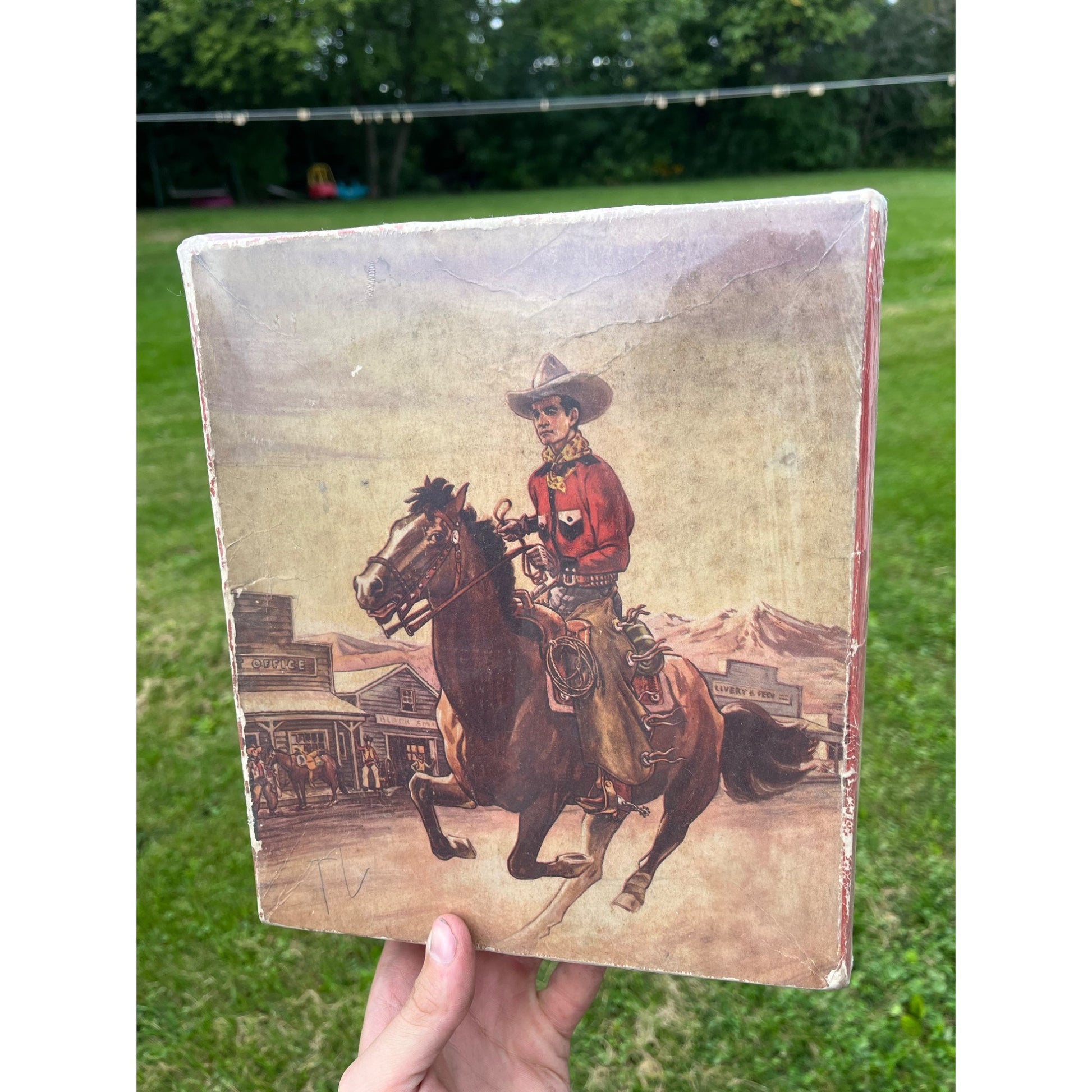 Vintage Tom Mix Cowboy Western Boots EMPTY Box Store Display Child's
