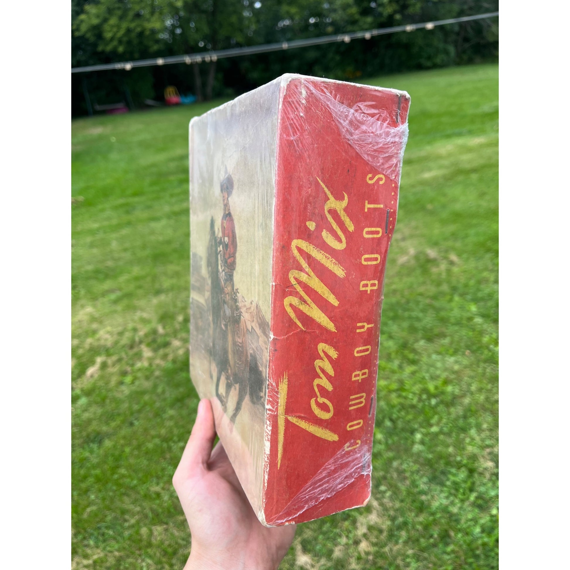 Vintage Tom Mix Cowboy Western Boots EMPTY Box Store Display Child's