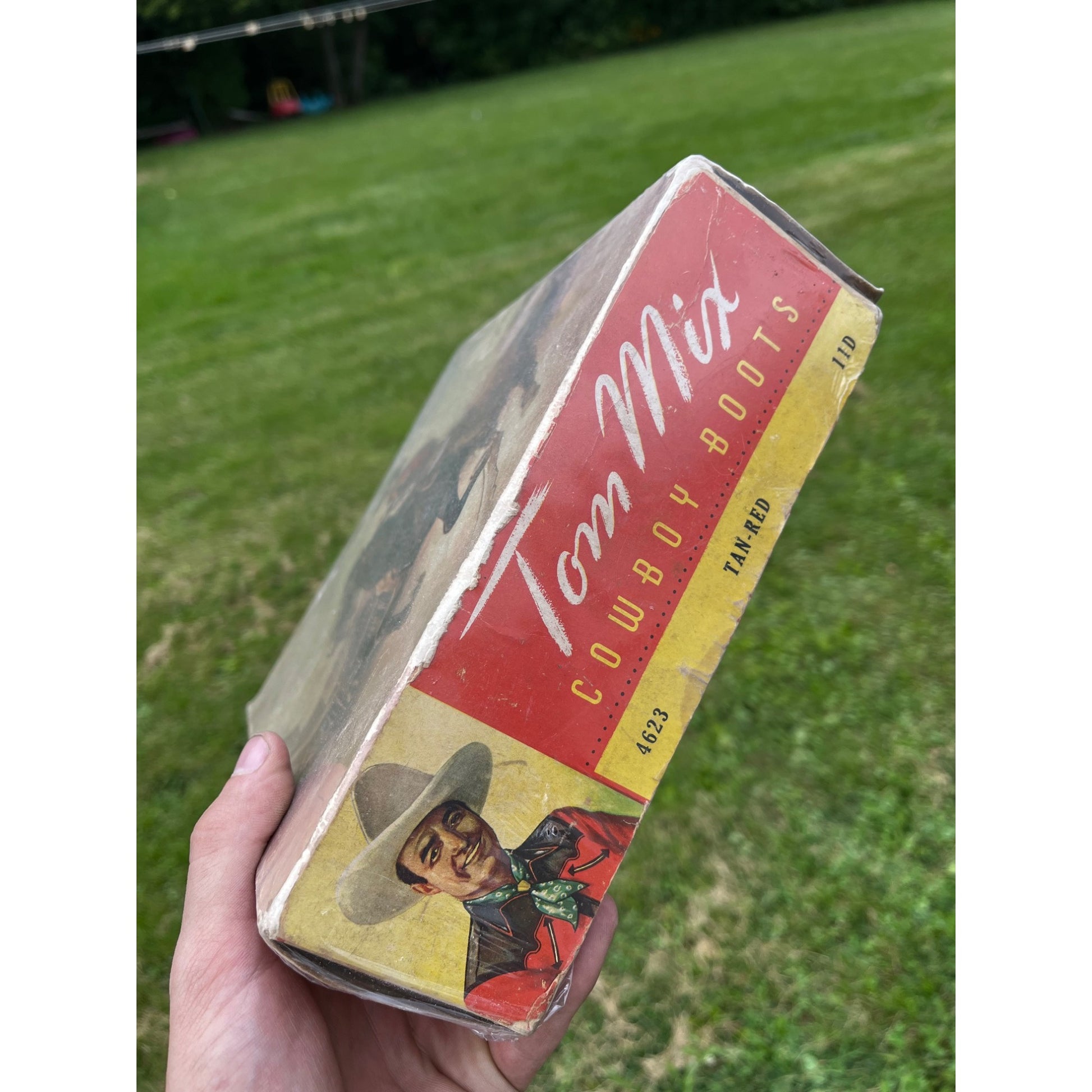 Vintage Tom Mix Cowboy Western Boots EMPTY Box Store Display Child's