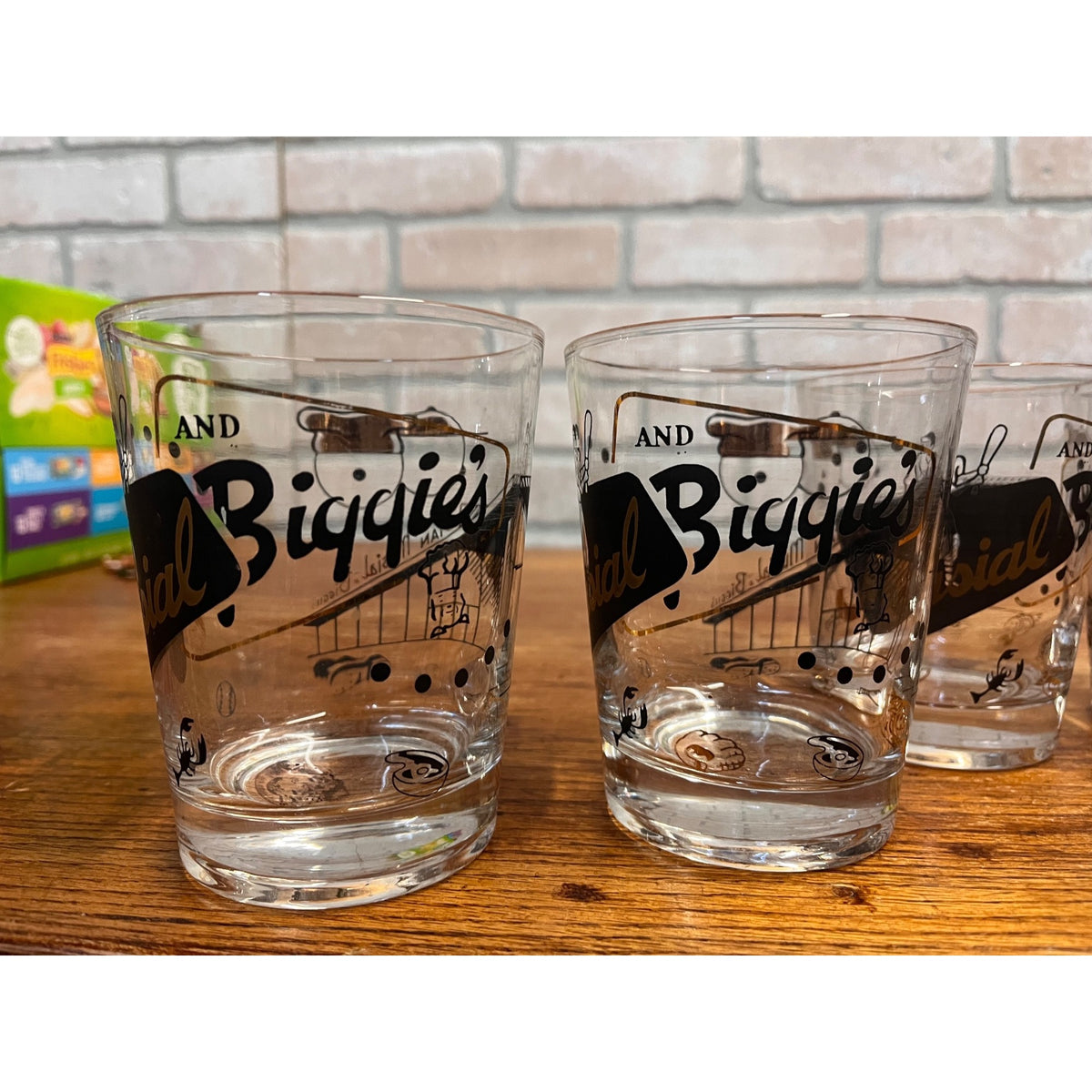 1950s Stan Musial Biggies Drinking Glasses St Louis Cardinals Set (5) Restaurant