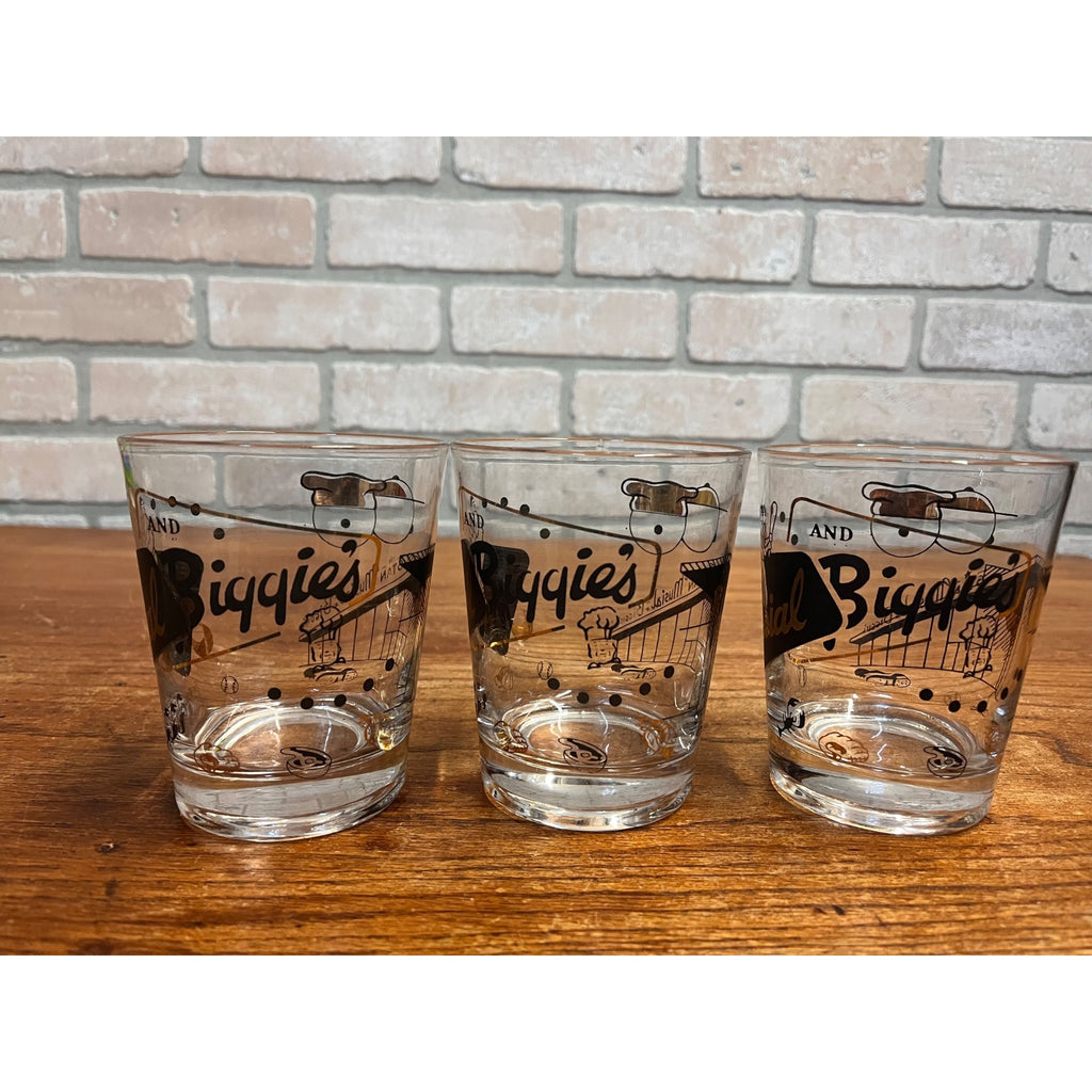 1950s Stan Musial Biggies Drinking Glasses St Louis Cardinals Set (5) Restaurant