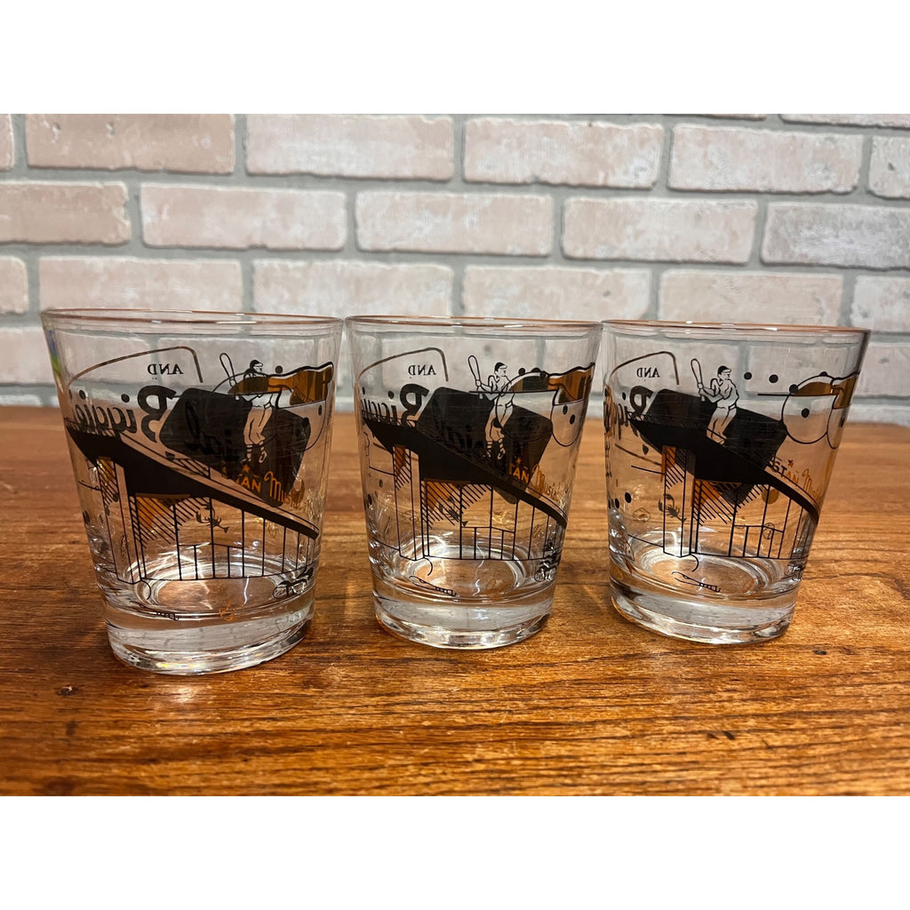 1950s Stan Musial Biggies Drinking Glasses St Louis Cardinals Set (5) Restaurant