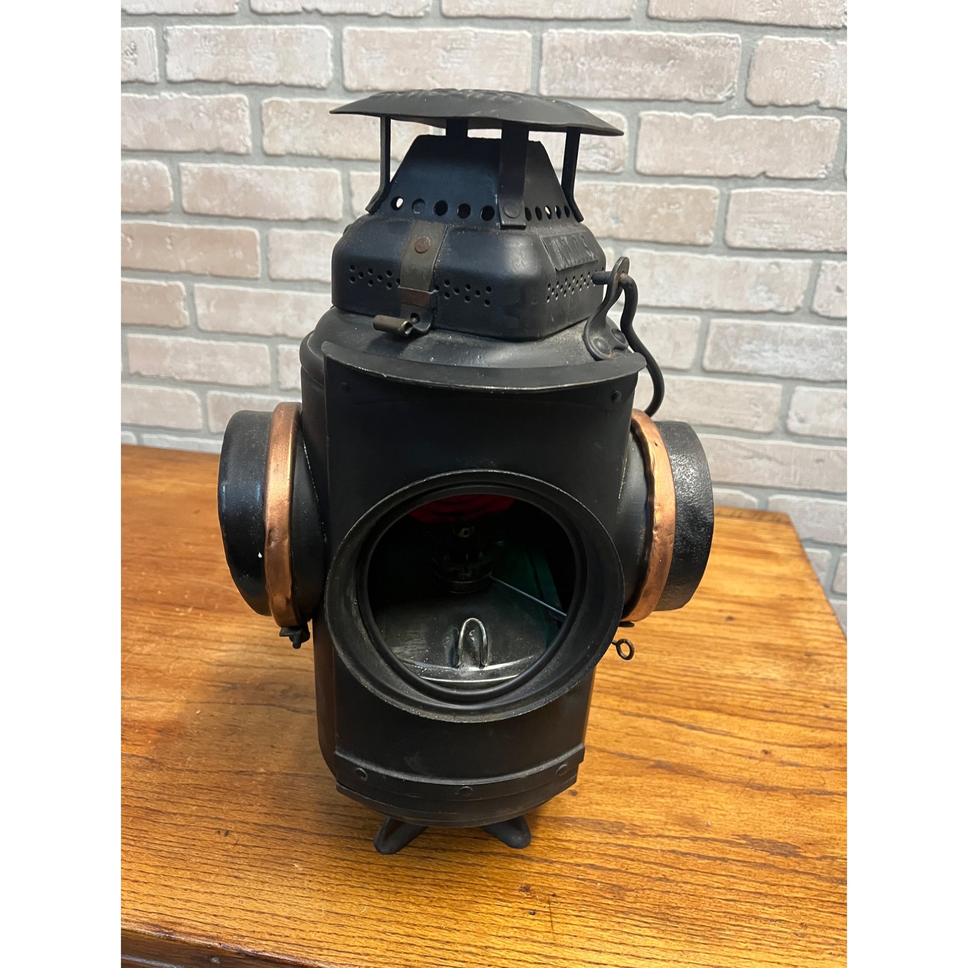 Original New York Central Adlake Non-Sweating Railroad Caboose Lantern 4-Way