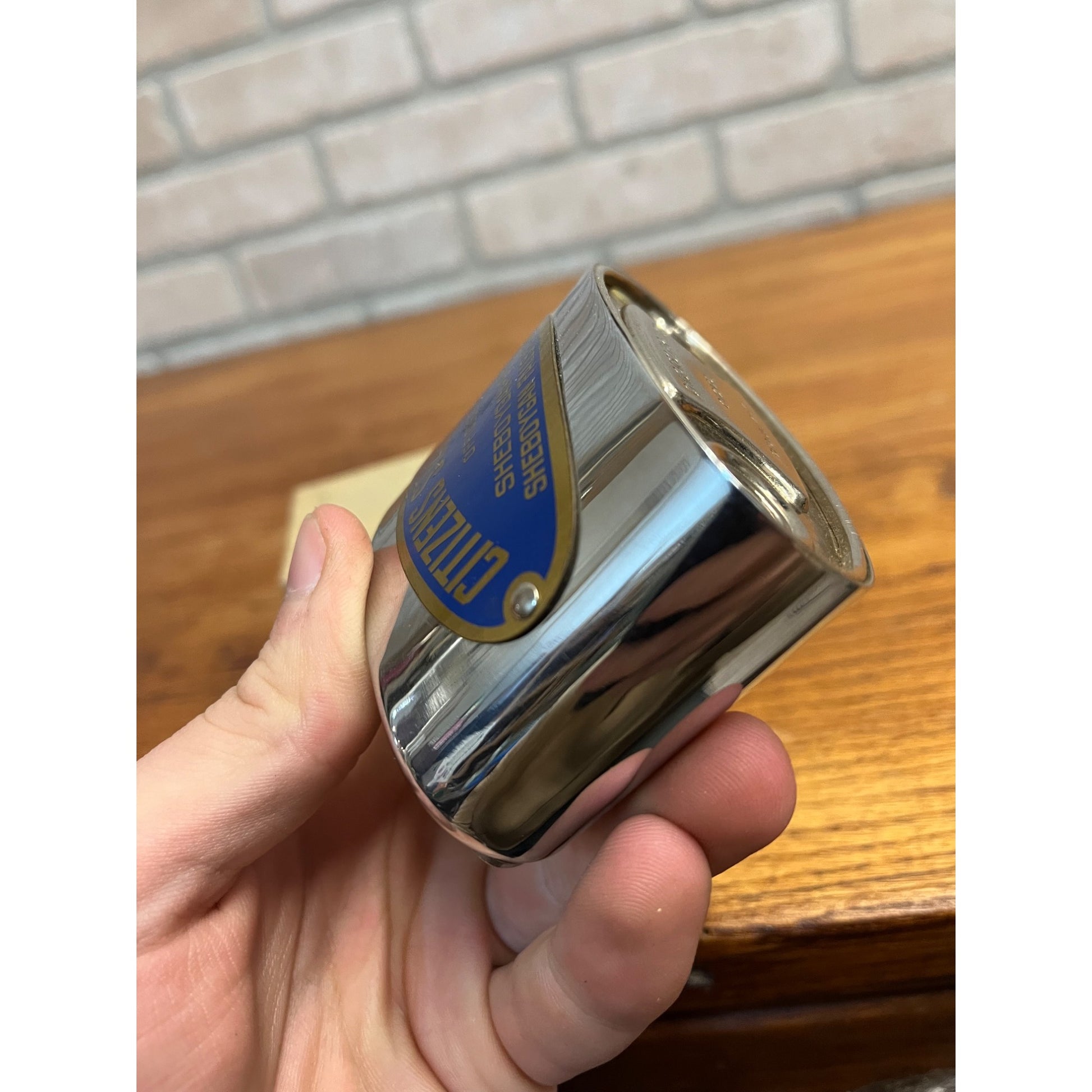 Vintage Chicago Thrift Co. Metal Coin Bank Citizens Sheboygan Wisconsin - NO KEY