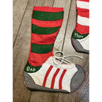 Vintage 1980s Sneakers Mid-Century Felt Christmas Stockings  Mom & Dad