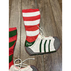 Vintage 1980s Sneakers Mid-Century Felt Christmas Stockings  Mom & Dad